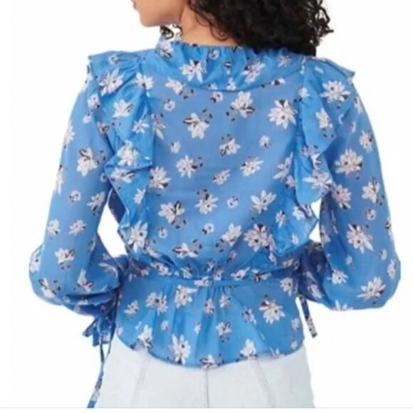 Free People Amanda Ruffle Top in Cool Combo - Picture 5 of 13